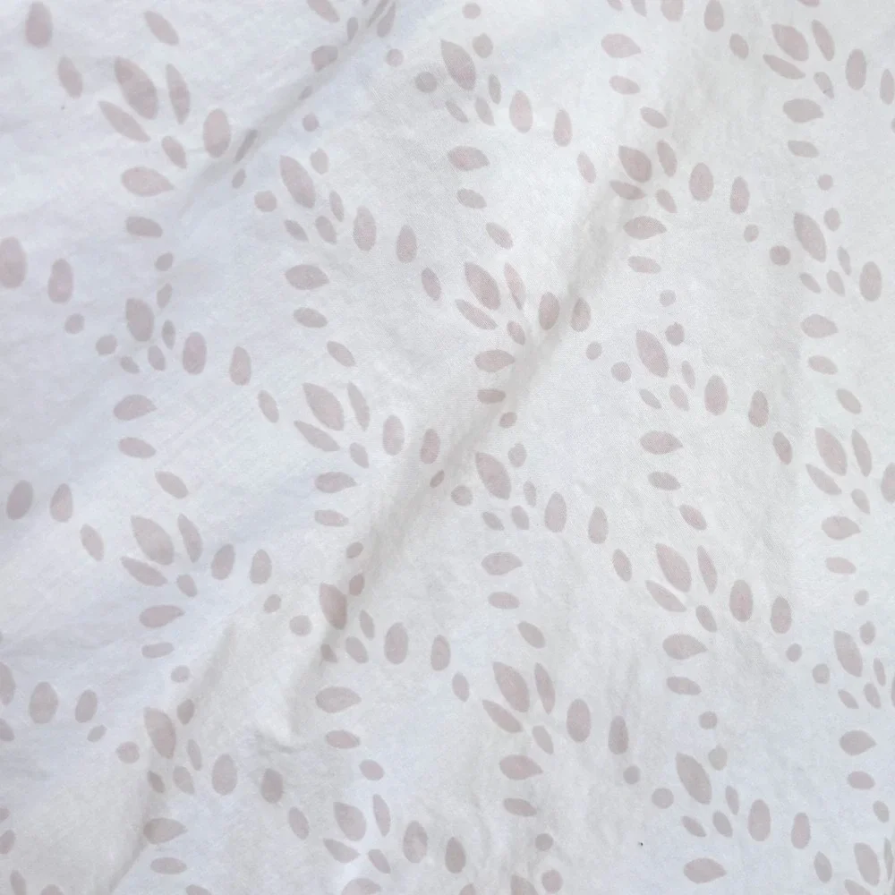 Restoration Hardware Baby & Child Leaf Fitted Crib Sheet White Cotton Nursery